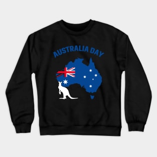 Australia Day Funny Australian Map Flag Patriotic Crewneck Sweatshirt